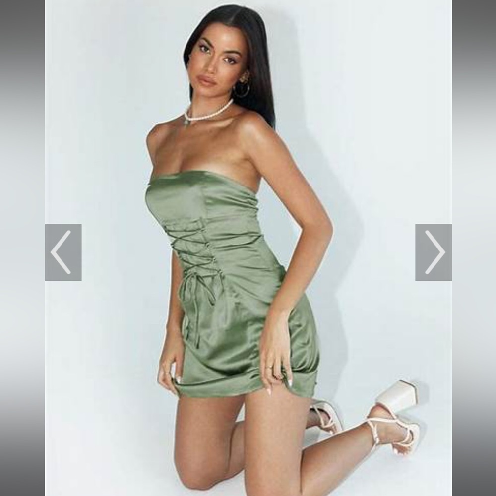 green corset dress